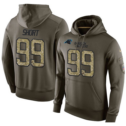 NFL Nike Carolina Panthers #99 Kawann Short Green Salute To Service Men's Pullover Hoodie